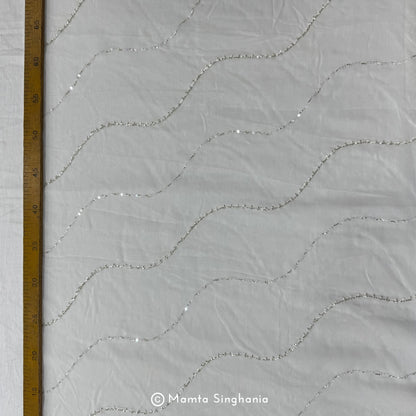 White Plain Dyeable Embroidered Georgette Fabric