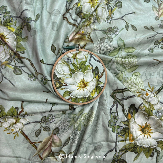Floral Printed Modal Satin Fabric