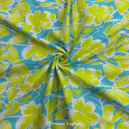Floral Printed Crush Chiffon Fabric