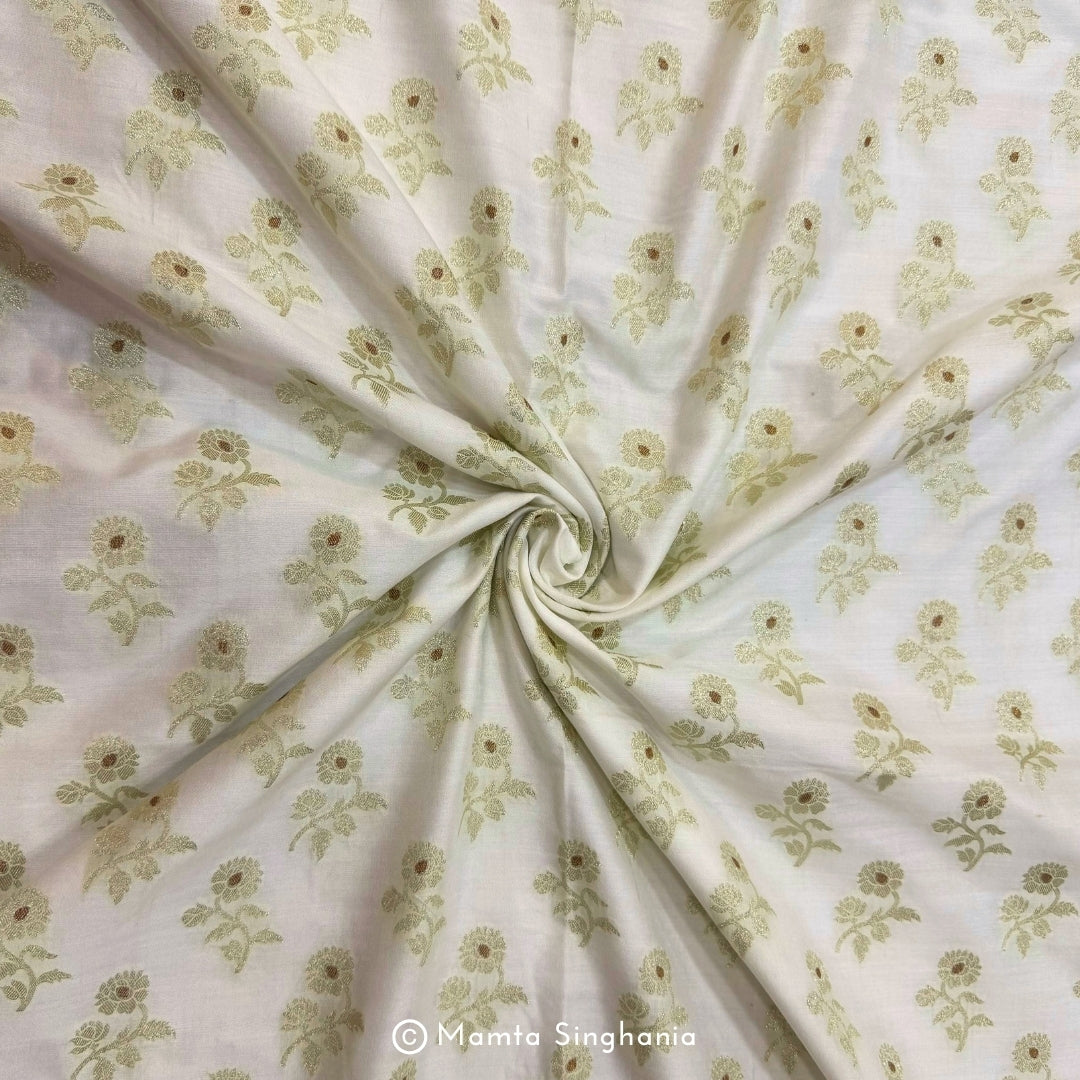 Dyable Banarasi Brocade Katan Silk Fabric