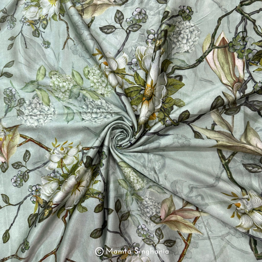 Floral Printed Modal Satin Fabric