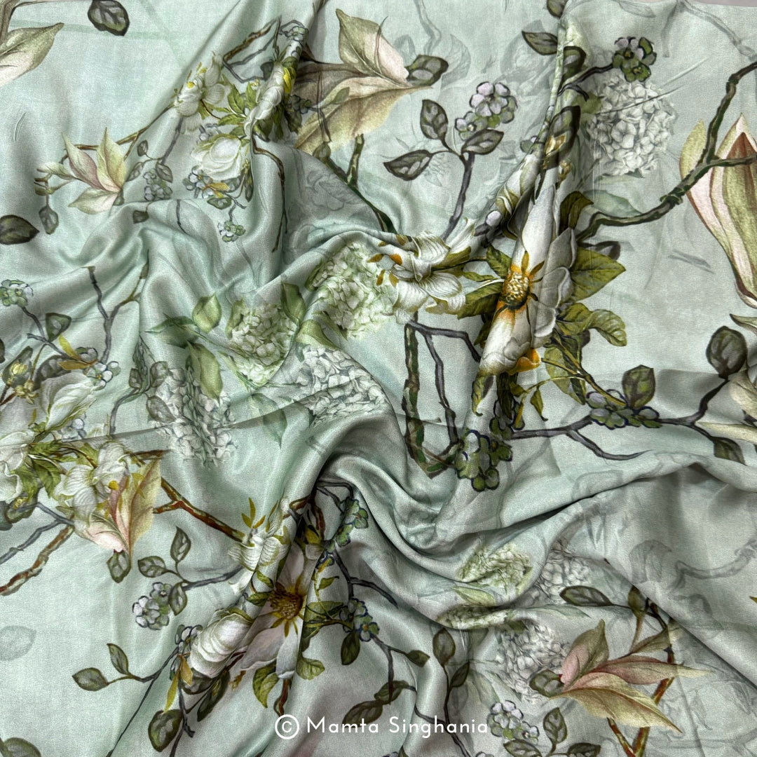 Floral Printed Modal Satin Fabric