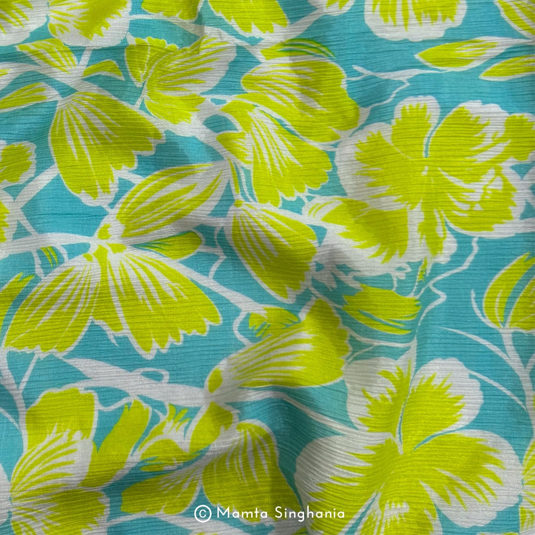 Floral Printed Crush Chiffon Fabric