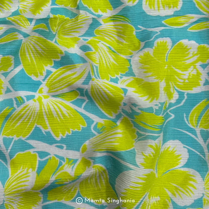 Floral Printed Crush Chiffon Fabric