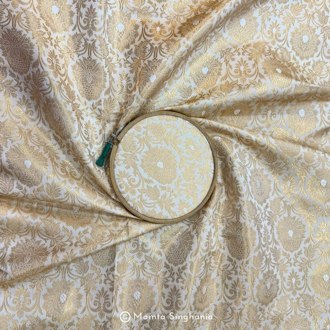 Dyable Banarasi Brocade Katan Silk Fabric