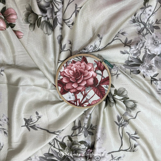 Floral Printed Modal Satin Fabric
