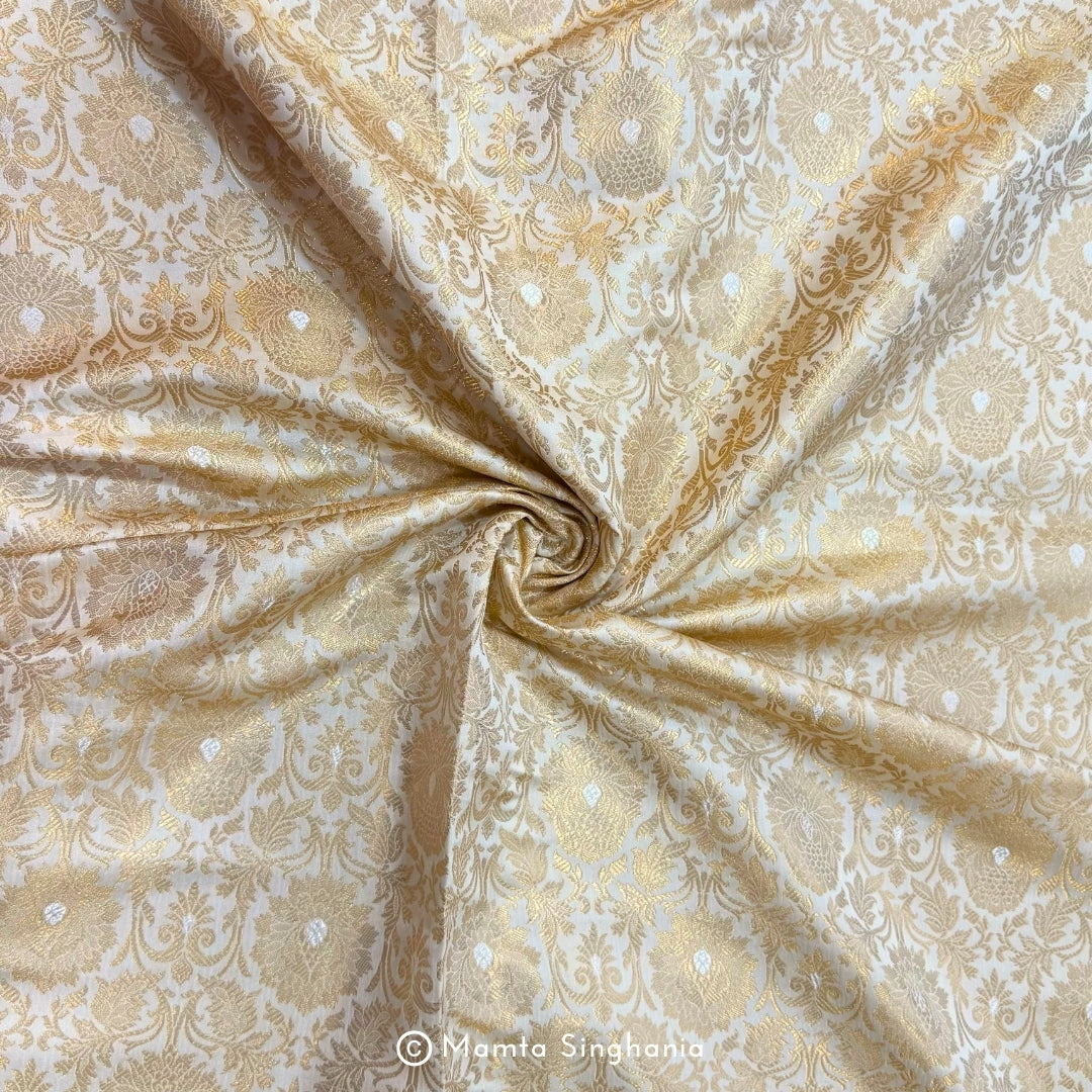 Dyable Banarasi Brocade Katan Silk Fabric