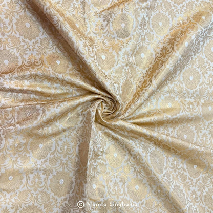 Dyable Banarasi Brocade Katan Silk Fabric