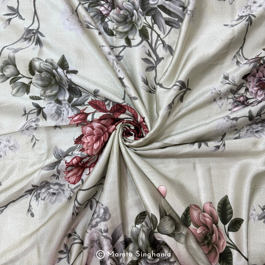 Floral Printed Modal Satin Fabric