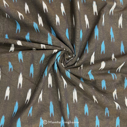 Mud Brown Ikkat Fabric