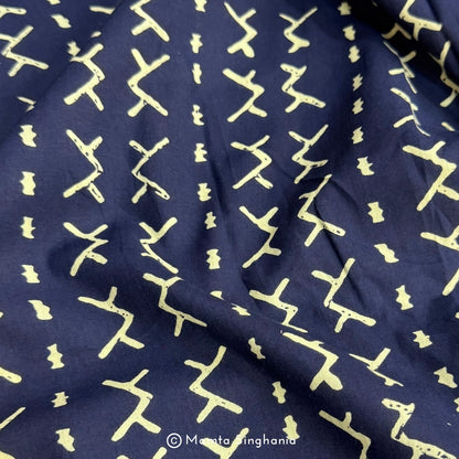 Blue Abstarct Printed Cotton Fabric