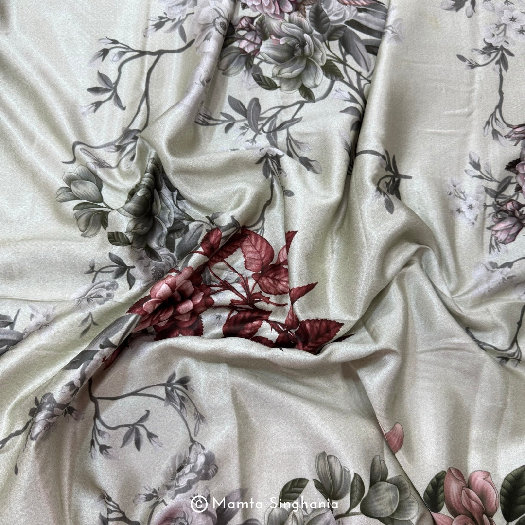 Floral Printed Modal Satin Fabric