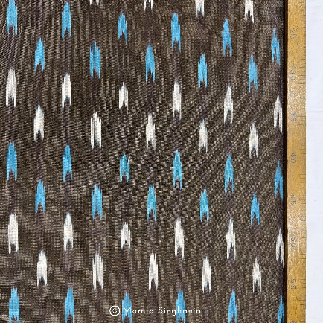 Mud Brown Ikkat Fabric