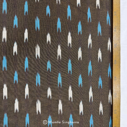 Mud Brown Ikkat Fabric