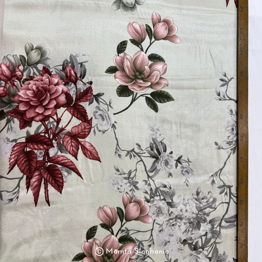 Floral Printed Modal Satin Fabric