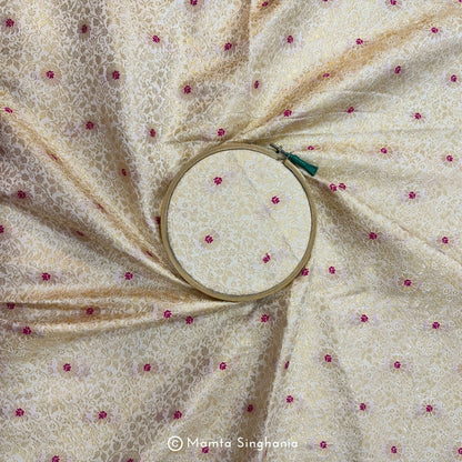 Dyable Banarasi Brocade Katan Silk Fabric