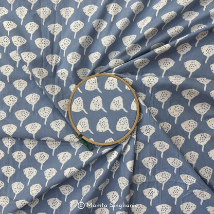Light Grey Abstarct Printed Cotton Fabric