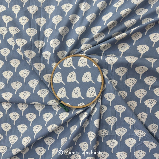 Light Grey Abstarct Printed Cotton Fabric