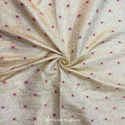 Dyable Banarasi Brocade Katan Silk Fabric