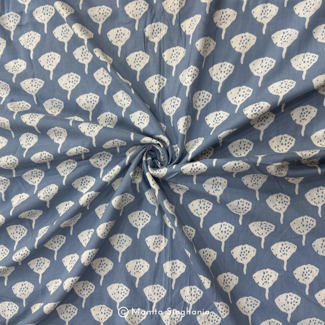 Light Grey Abstarct Printed Cotton Fabric