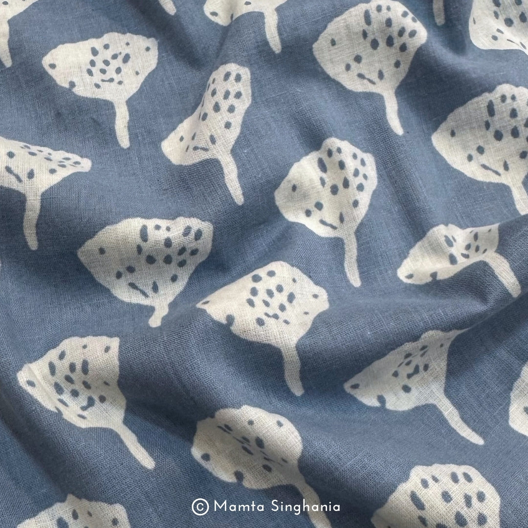 Light Grey Abstarct Printed Cotton Fabric