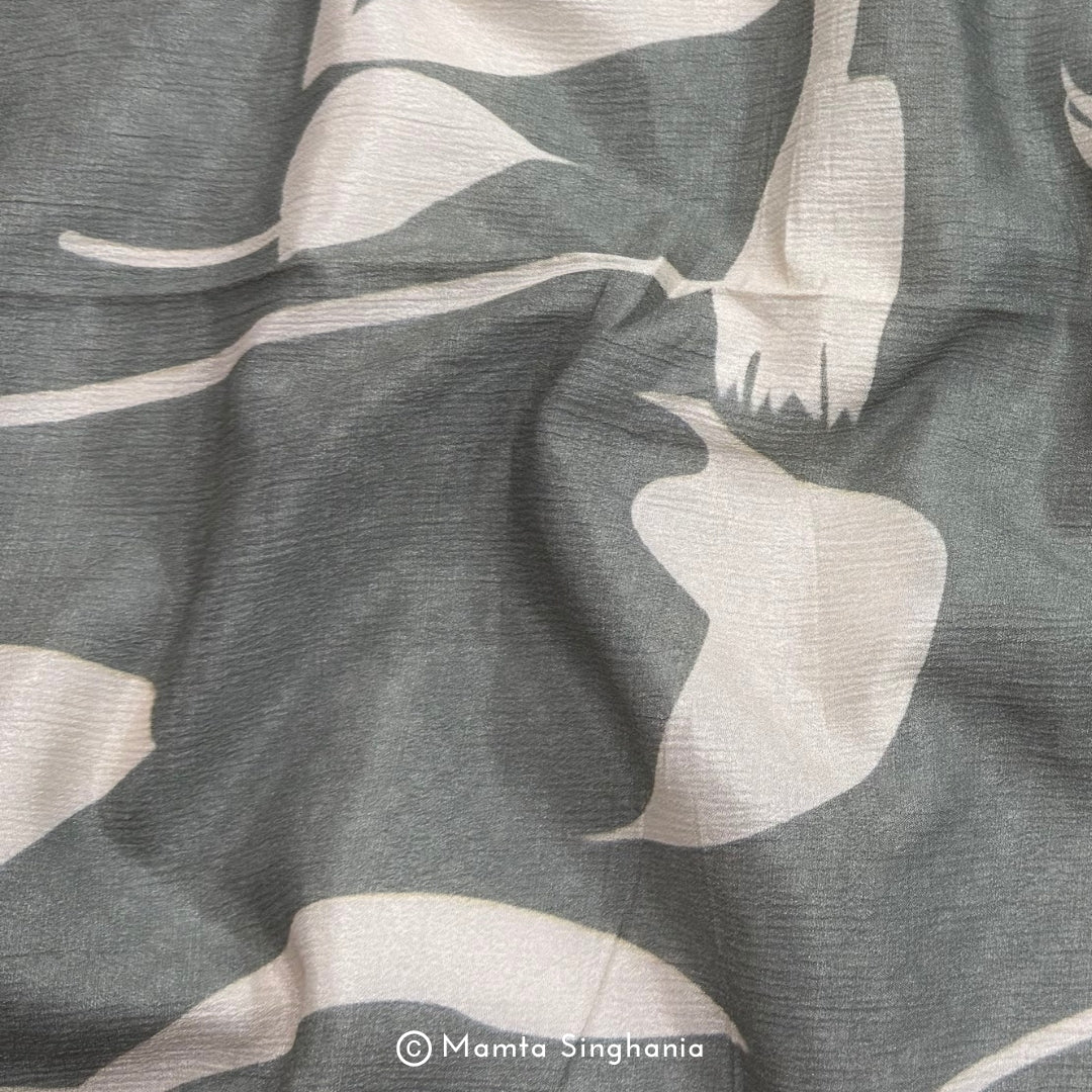 Abstract Printed Crush Chiffon Fabric