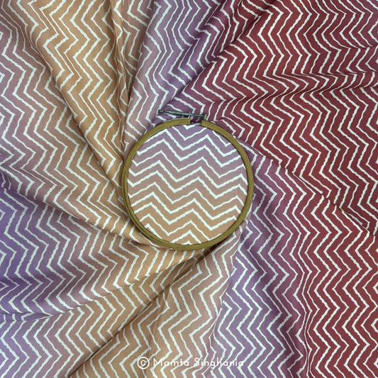 Multi Colour Printed Muslin Rayon Fabric