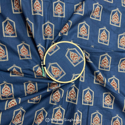Indigo Blue Printed Cotton Fabric