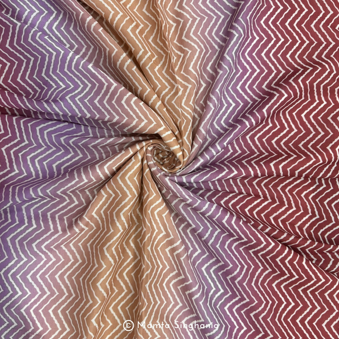 Multi Colour Printed Muslin Rayon Fabric