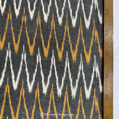 Grey Zig-zag Ikkat Fabric