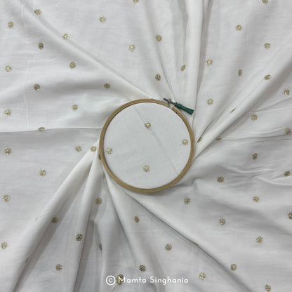 White Plain Dyeable Embroidered Georgette Fabric