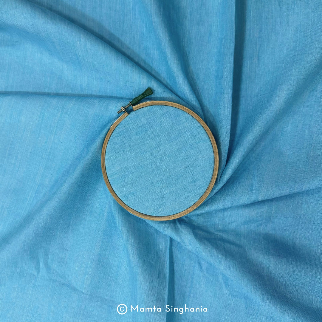 Sky Blue Pure Linen Fabric