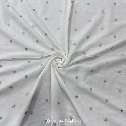 White Plain Dyeable Embroidered Georgette Fabric