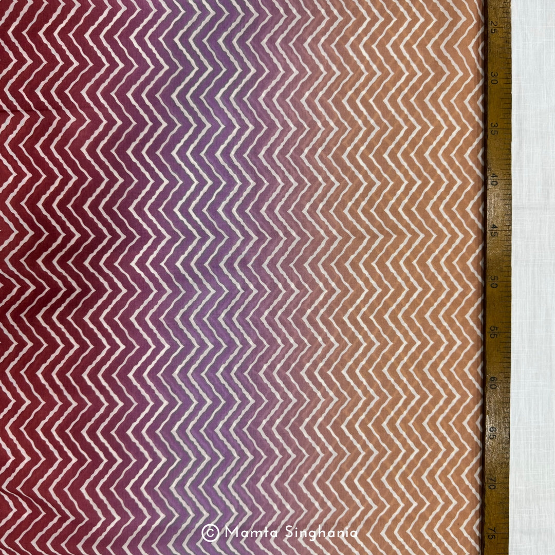 Multi Colour Printed Muslin Rayon Fabric