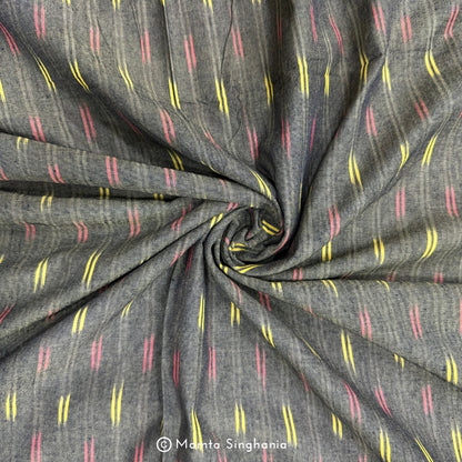 Bottle Green Ikkat Fabric