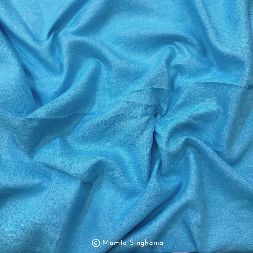 Sky Blue Pure Linen Fabric