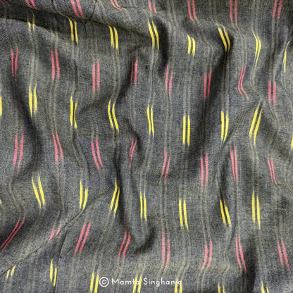 Bottle Green Ikkat Fabric