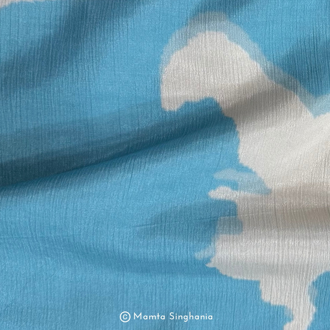 Abstract Printed Crush Chiffon Fabric