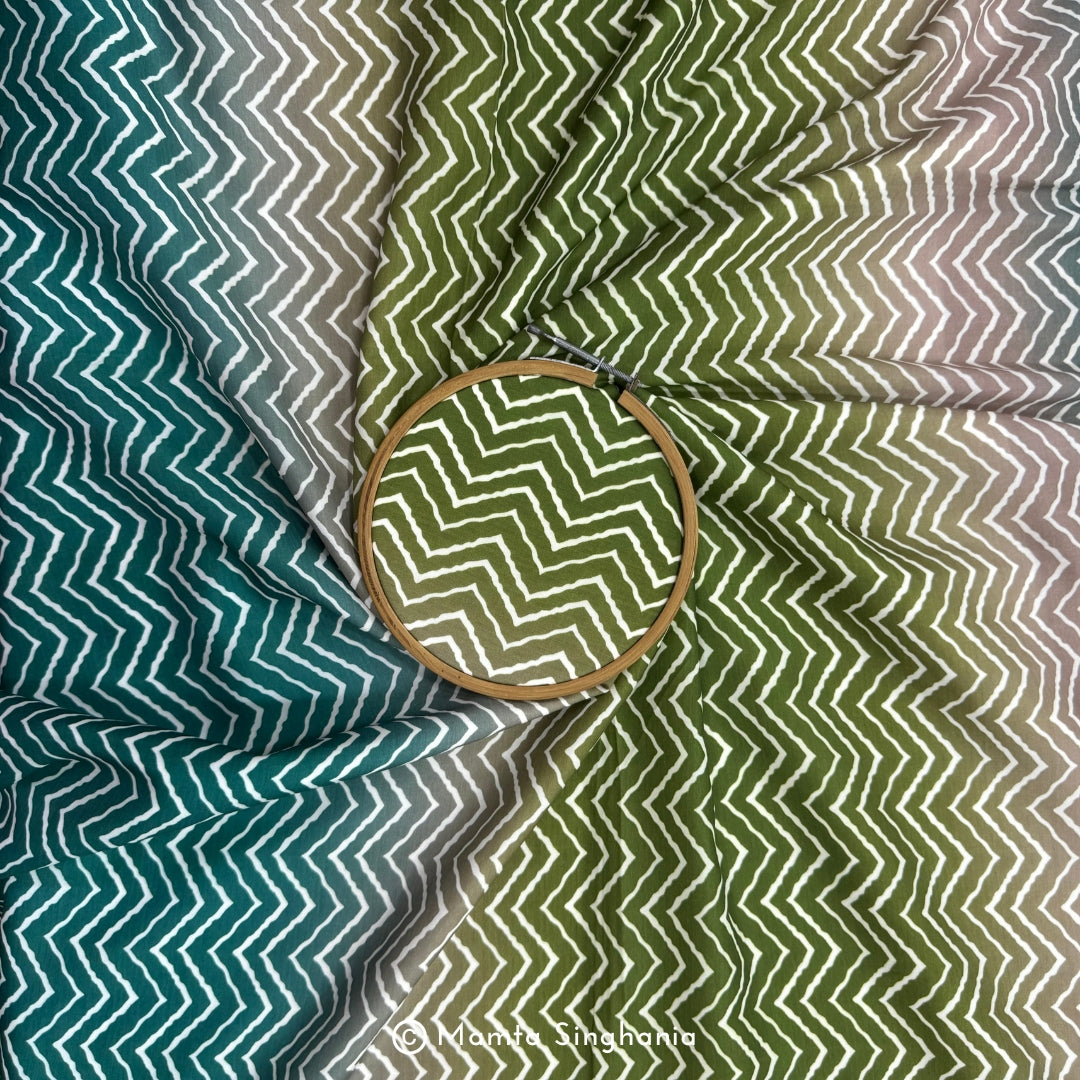 Multi Colour Printed Muslin Rayon Fabric