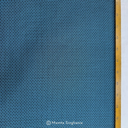 Teal Blue Cotton Jacquard Fabric