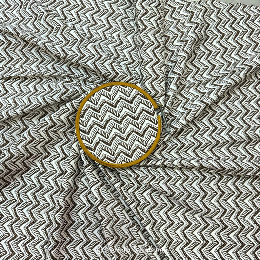 Brown Chevron Printed Cotton Fabric