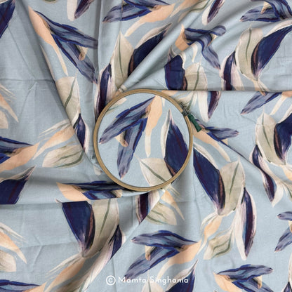Floral Printed Malai Cotton Fabric