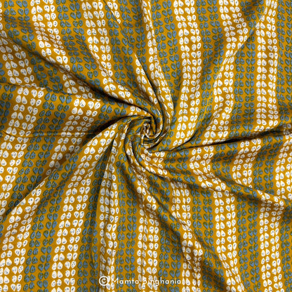 Yellow Printed Modal Satin