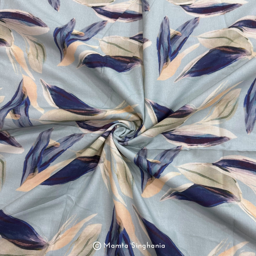Floral Printed Malai Cotton Fabric