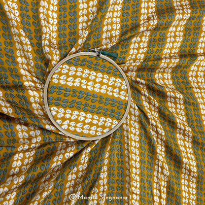 Yellow Printed Modal Satin