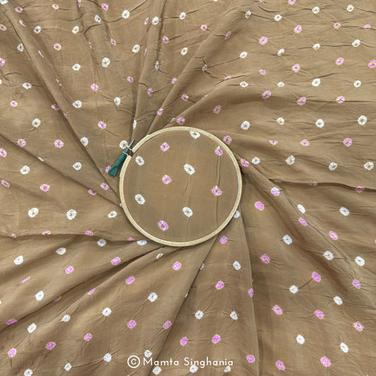 Brown Bandhej Modal Satin