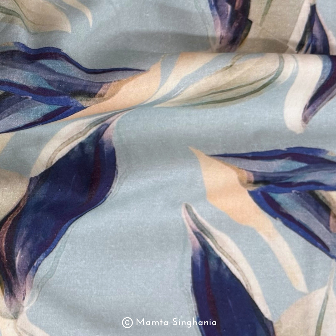 Floral Printed Malai Cotton Fabric