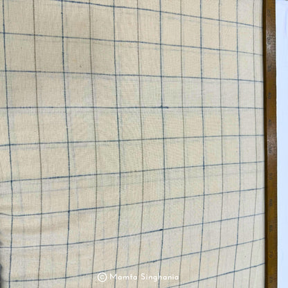 White Checks Handloom Khadi Cotton Fabric