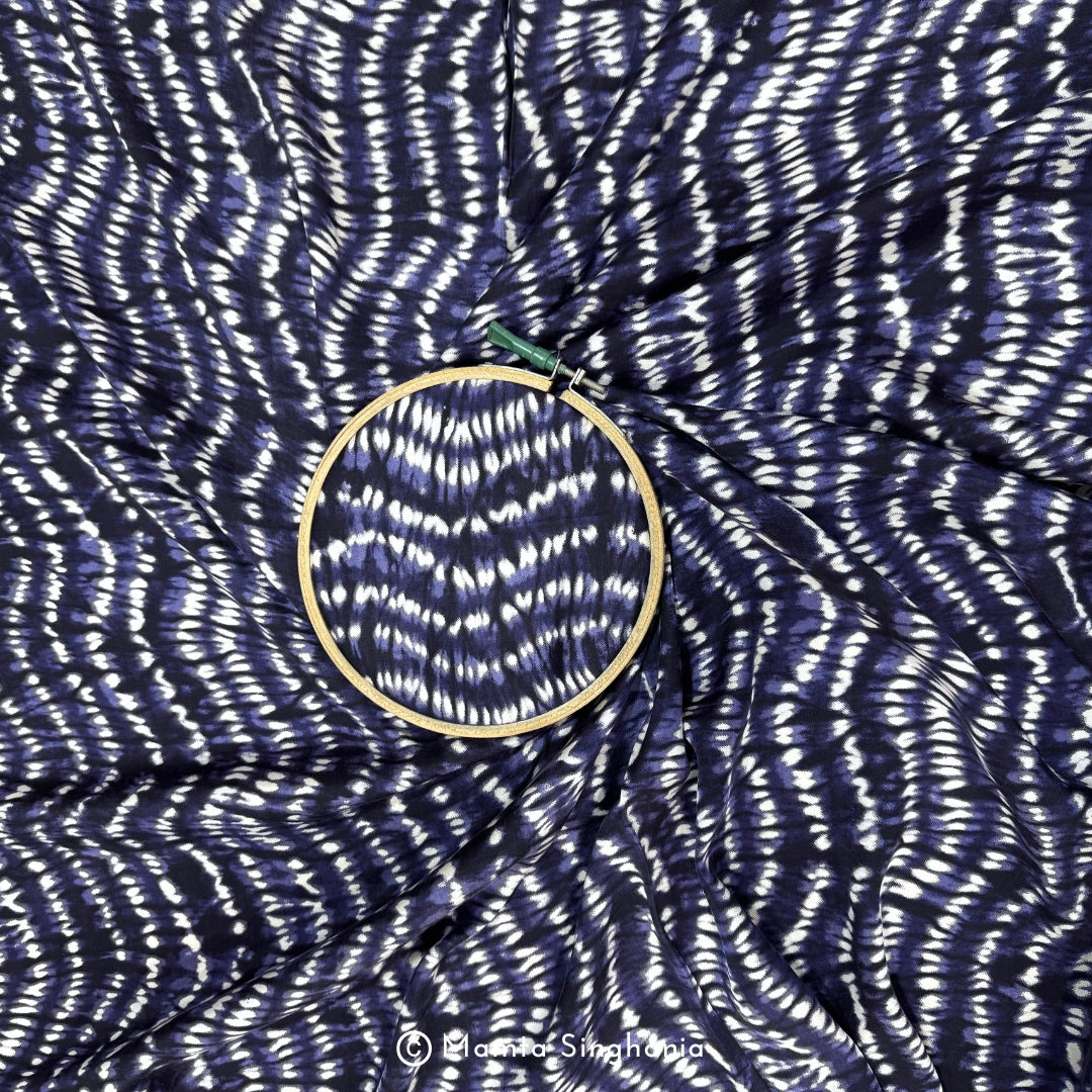 Purple Shibori Printed Modal Satin