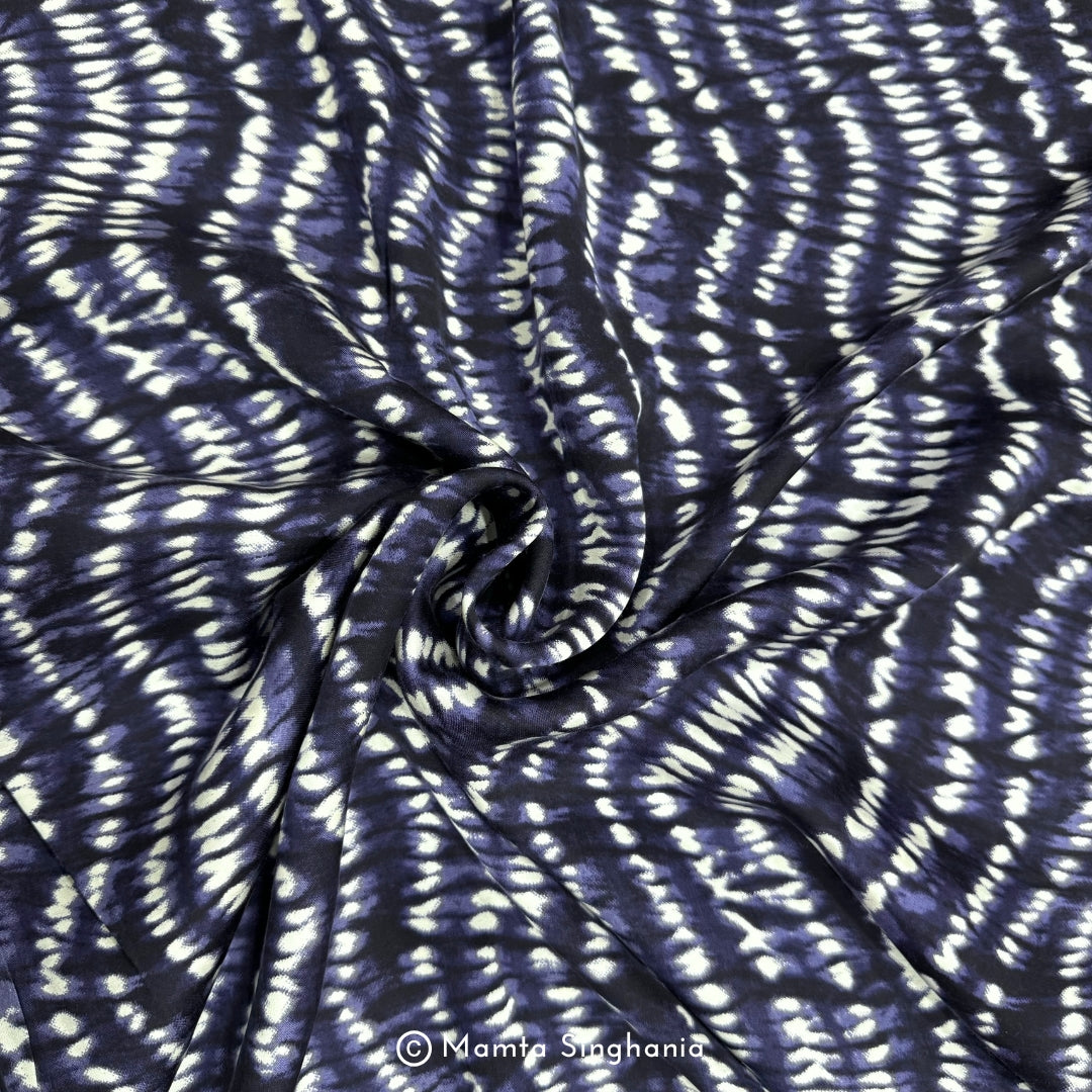 Purple Shibori Printed Modal Satin